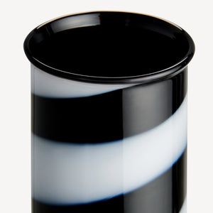 Kosta Boda Lab Cylinder Vase Black/White