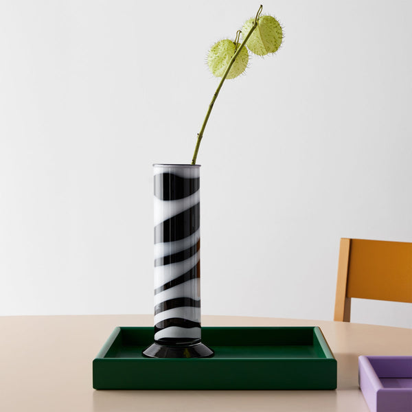 Load image into Gallery viewer, Kosta Boda Lab Cylinder Vase Black/White
