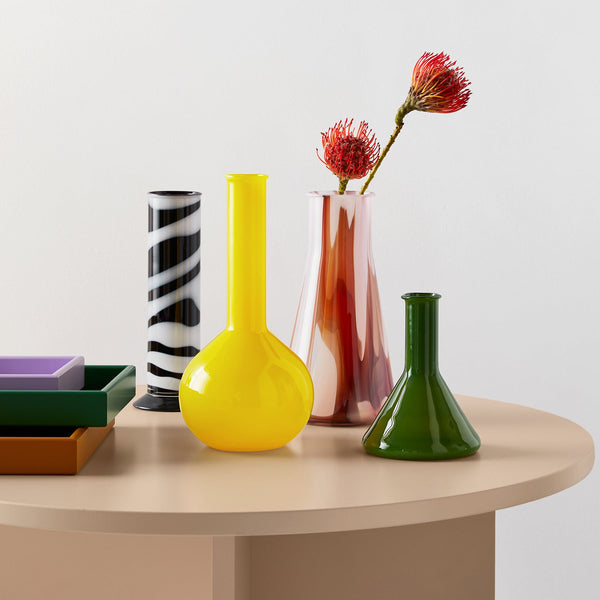 Load image into Gallery viewer, Kosta Boda Lab Erlenmeyer Vase Red/White/Pink
