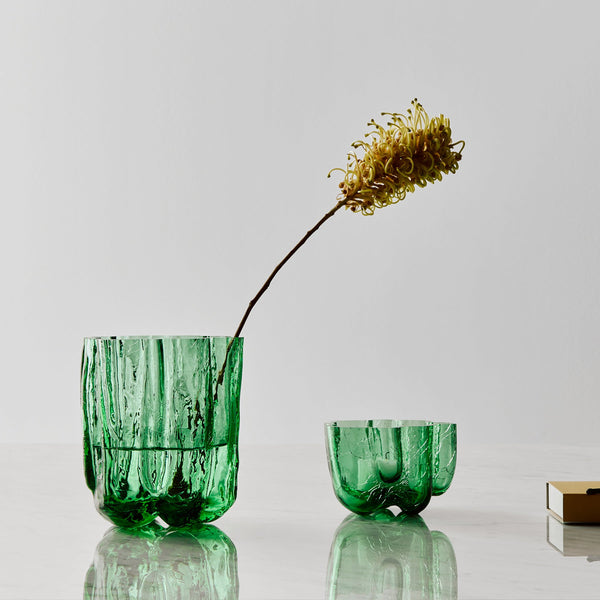 Load image into Gallery viewer, Kosta Boda Crackle Vase Green Small
