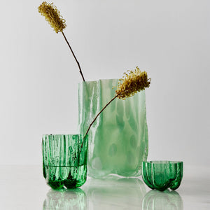 Kosta Boda Crackle Vase Green Small