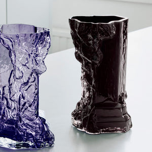 Kosta Boda Rocky Baroque Vase Black Small