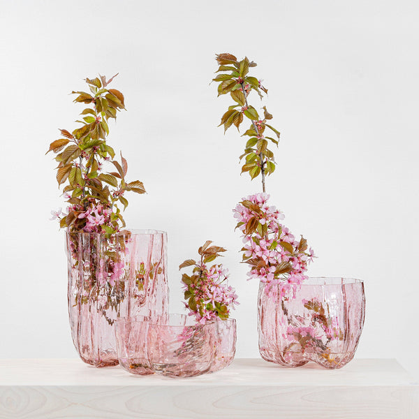 Load image into Gallery viewer, Kosta Boda Crackle Pink Vase Tall
