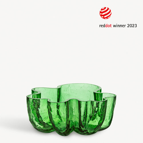 Kosta Boda Crackle Green Bowl