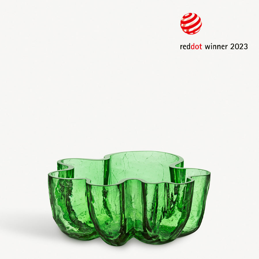 Kosta Boda Crackle Green Bowl