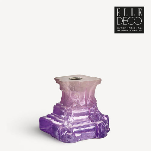 Kosta Boda Rocky Baroque Candlestick Lilac Haze Small