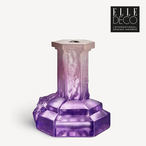 Kosta Boda Rocky Baroque Candlestick Lilac Haze Large