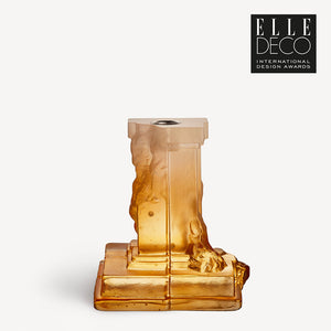Kosta Boda Rocky Baroque Candlestick Amber Haze Medium