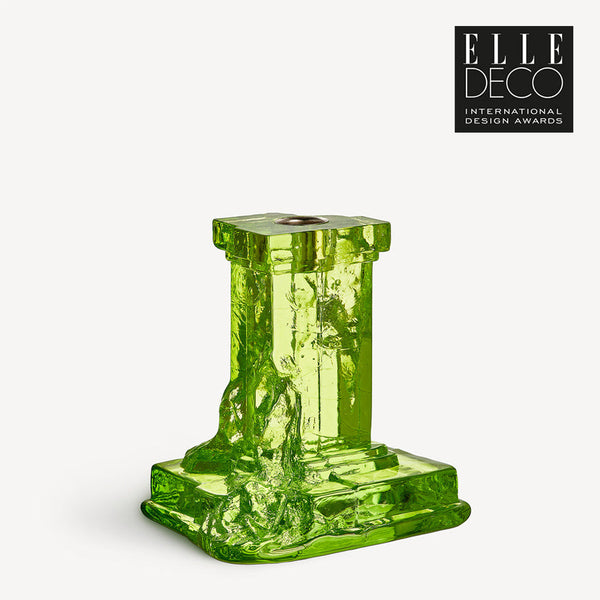 Load image into Gallery viewer, Kosta Boda Rocky Baroque Candlestick Kryptonite Medium

