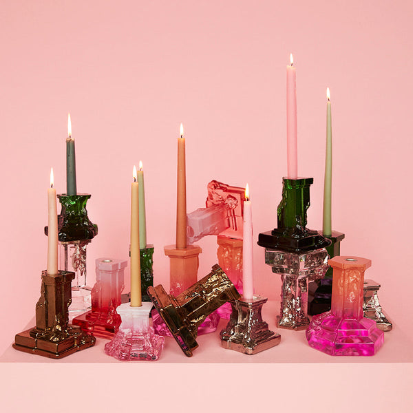 Load image into Gallery viewer, Kosta Boda Rocky Baroque Candlestick Emerald Green Small
