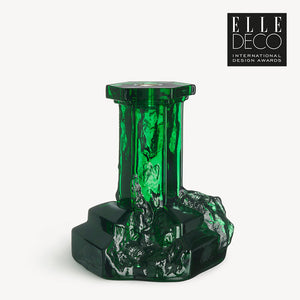 Kosta Boda Rocky Baroque Candlestick Emerald Green Large