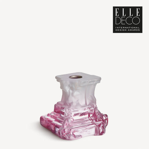 Kosta Boda Rocky Baroque Candlestick Spicy Rose Small