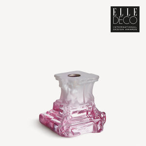 Kosta Boda Rocky Baroque Candlestick Spicy Rose Small