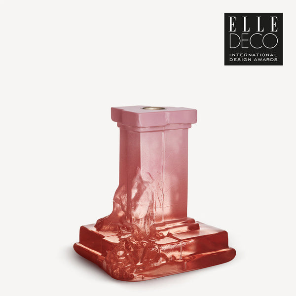 Load image into Gallery viewer, Kosta Boda Rocky Baroque Candlestick Spicy Rose Medium
