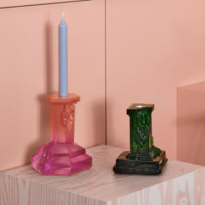 Kosta Boda Rocky Baroque Candlestick Spicy Rose Large