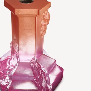 Kosta Boda Rocky Baroque Candlestick Spicy Rose Large