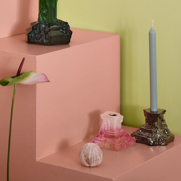 Load image into Gallery viewer, Kosta Boda Rocky Baroque Candlestick Glossy Glaze Small
