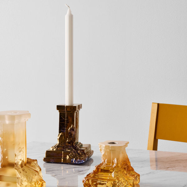 Load image into Gallery viewer, Kosta Boda Rocky Baroque Candlestick Glossy Glaze Medium
