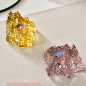 Kosta Boda The Rock Votive Yellow