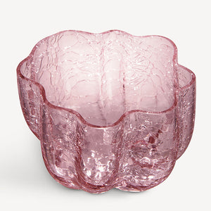 Kosta Boda Crackle Bowl/Votive Pink