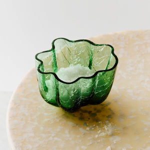 Kosta Boda Crackle Bowl/ Votive Green
