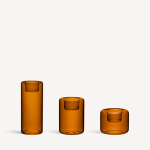 Kosta Boda Happy Votive Amber Set Of 3