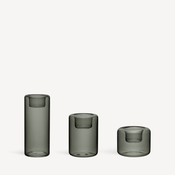 Load image into Gallery viewer, Kosta Boda Happy Votive Gray Set Of 3
