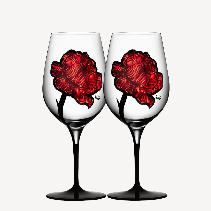 Kosta Boda Tattoo Wine Glass - Set of 2