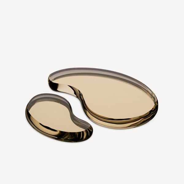 Load image into Gallery viewer, Kosta Boda Tears of Joy Golden Set Of 2 - Glass Art Sculpture
