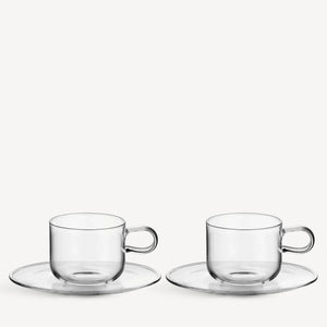 Kosta Boda Viva Cup and Plate Set of 2