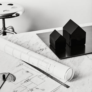 Kosta Boda Kosta House Black Small - Glass Art Sculpture