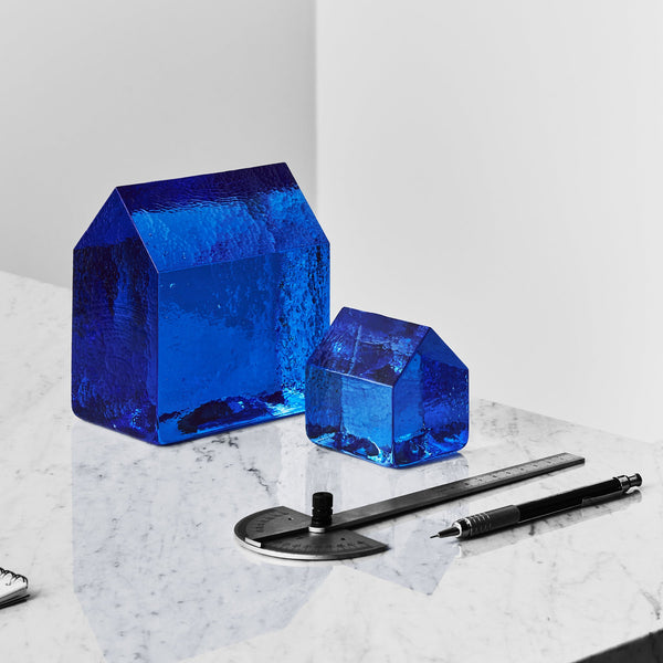 Load image into Gallery viewer, Kosta Boda Kosta House Blue Large - Glass Art Sculpture
