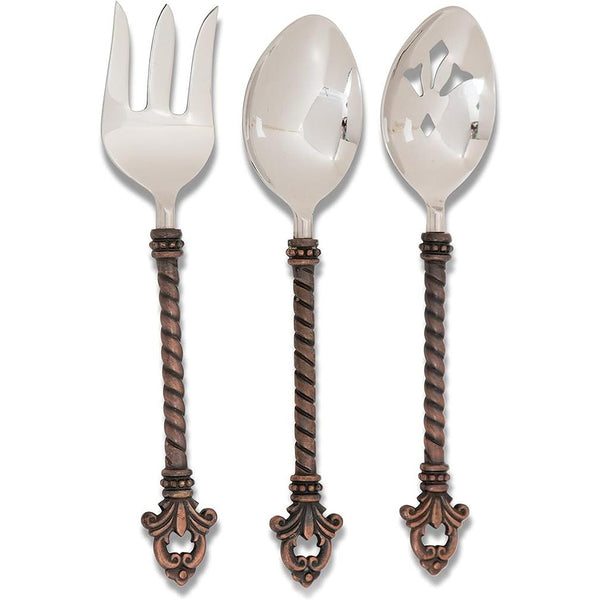 Load image into Gallery viewer, GG Collection Fleur De Lis Flatware, 3 Piece Hostess Set
