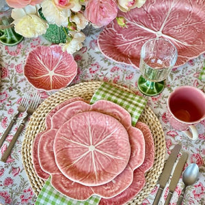 Bordallo Pinheiro Cabbage Pink Dinner Plate 10", Set of 4