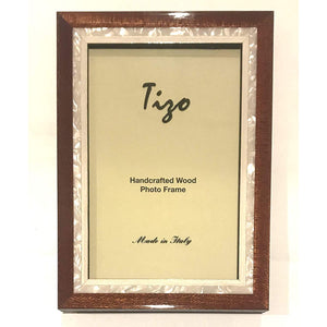 Tizo Design Brown & MOP Inlay 5x7 Wood Frame