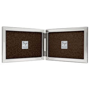 Tizo Design 4X6 Double Horizontal Narrow Beaded - Sterling Silver Frame