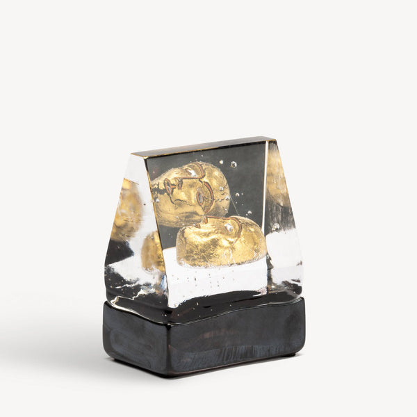 Load image into Gallery viewer, Kosta Boda Black Elements House Of Mystery Gold
