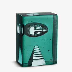 Kosta Boda Azur Stairs Petrol - Glass Art Sculpture