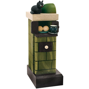 KWO Tiled Stove, Green, Smoking - 7.9" - Incense Smoker