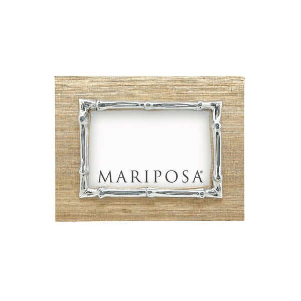 Load image into Gallery viewer, Mariposa Mallorca Faux Grasscloth and Bamboo 4x6 Frame
