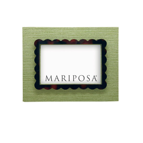 Load image into Gallery viewer, Mariposa Palma Faux Grasscloth and Tortoise 4x6 Frame
