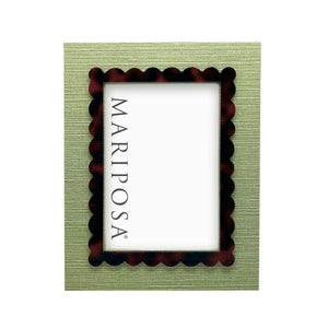 Mariposa Palma Faux Grasscloth and Tortoise 5x7 Frame