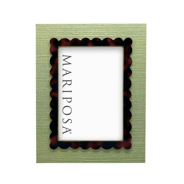 Load image into Gallery viewer, Mariposa Palma Faux Grasscloth and Tortoise 5x7 Frame
