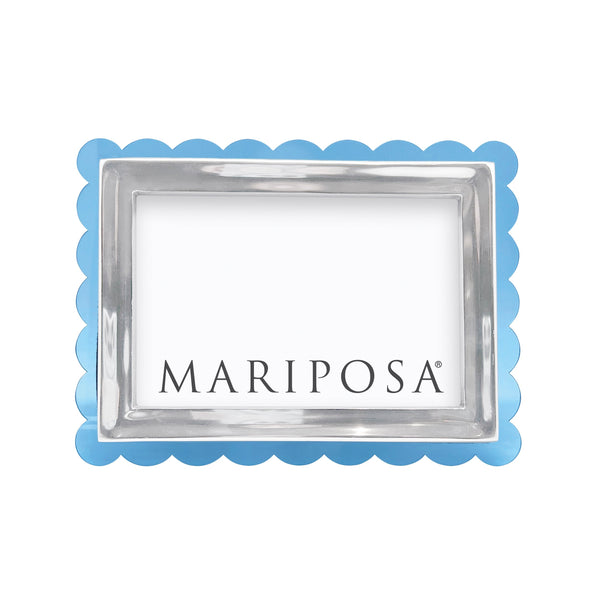 Load image into Gallery viewer, Mariposa Light Blue Acrylic Scallop 4x6 Frame
