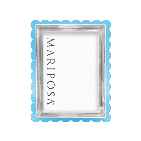 Load image into Gallery viewer, Mariposa Light Blue Acrylic Scallop 5x7 Frame
