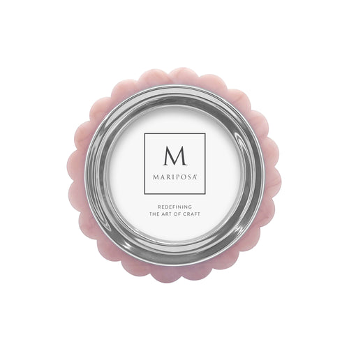 Mariposa Pink Acrylic Scallop Round Frame