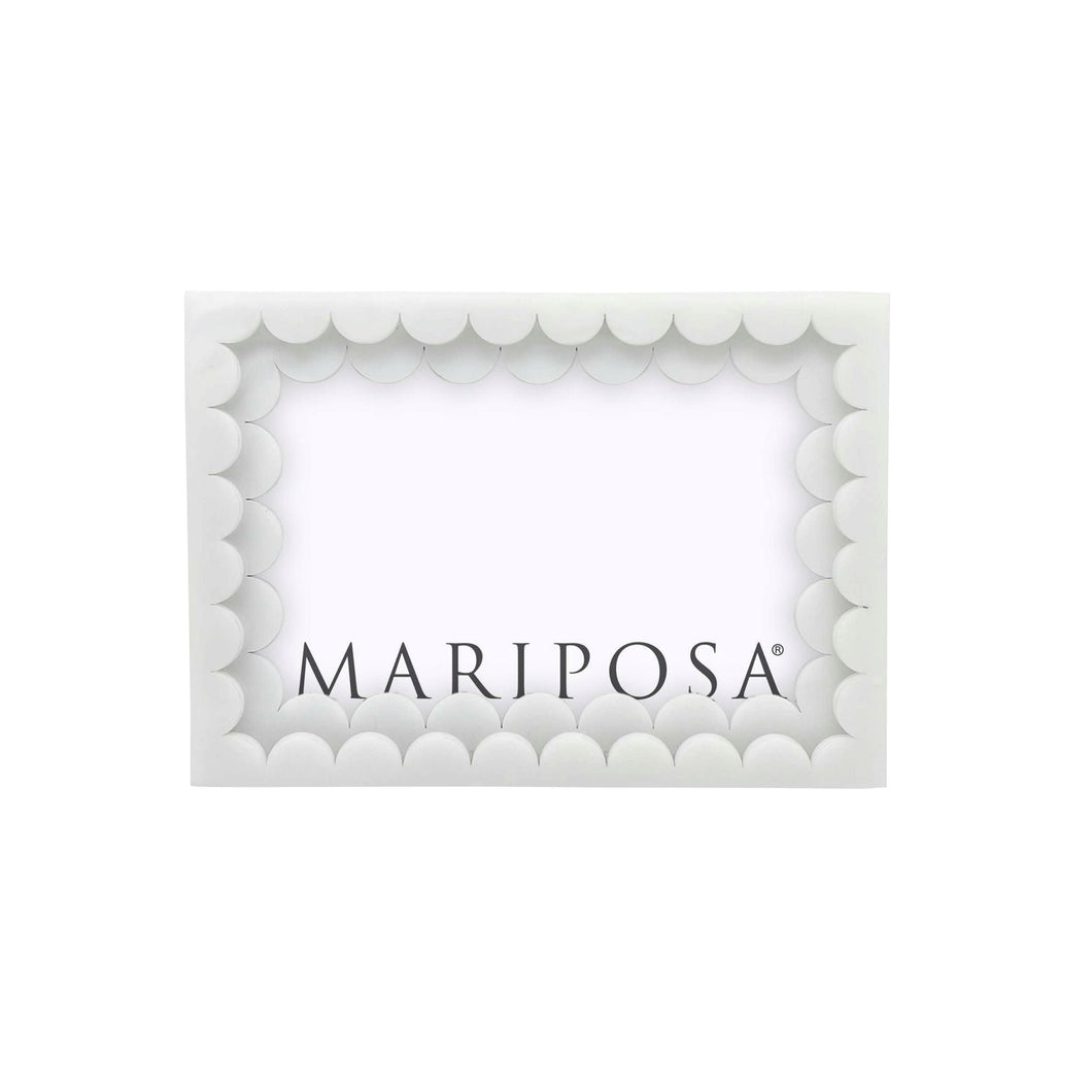 Mariposa White Acrylic Double Scallop 4x6 Frame