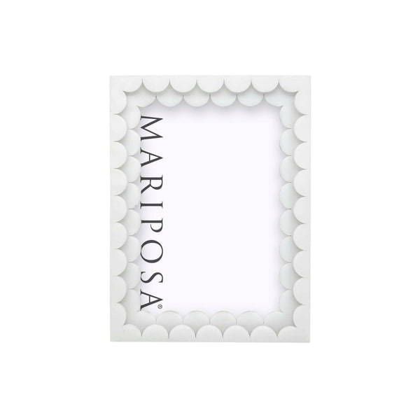 Load image into Gallery viewer, Mariposa White Acrylic Double Scallop 5x7 Frame

