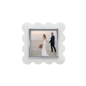 Mariposa White Acrylic Mod Scallop Square 4x4 Frame