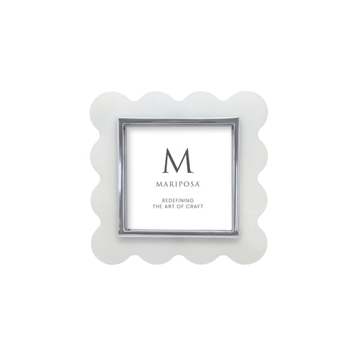 Mariposa White Acrylic Mod Scallop Square 4x4 Frame